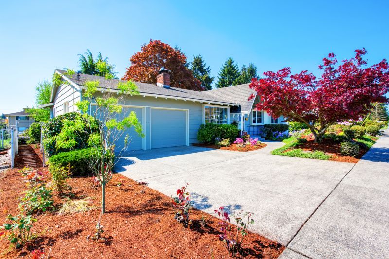 Finished Driveway with Landscaping